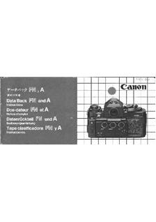 Canon Databacks manual. Camera Instructions.